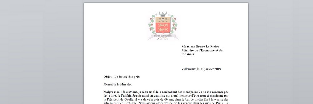 Lettre ouverte à Monsieur Bruno Le Maire